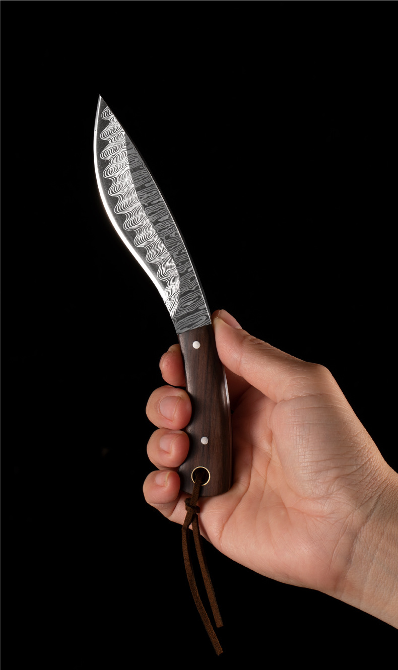 内蒙古手把肉刀不锈钢吃羊肉刀手扒肉烤肉户外小刀水果刀多用刀红檀木