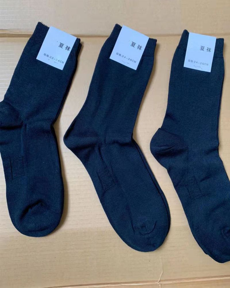 警训夏袜袜子冬袜中筒耐磨藏青黑色运动袜防臭吸汗男士跑步军迷10双冬