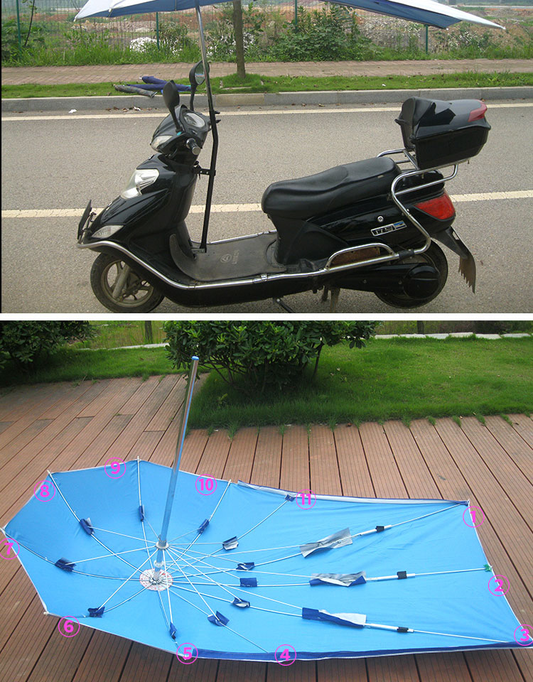 正摩托车伞雨棚三轮车电动车遮阳雨伞防晒太阳伞大加厚雨篷双层银伞方