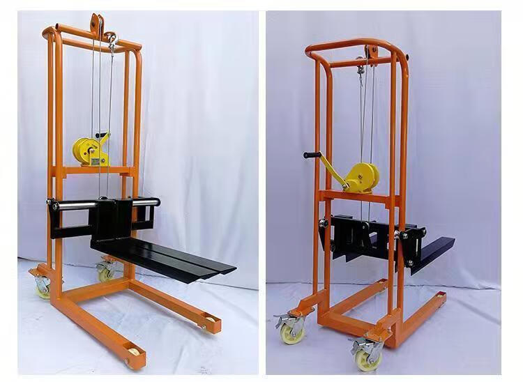 手动小型叉车微型叉车家用便携式升降车万向轮手动起重推车搬运车 300