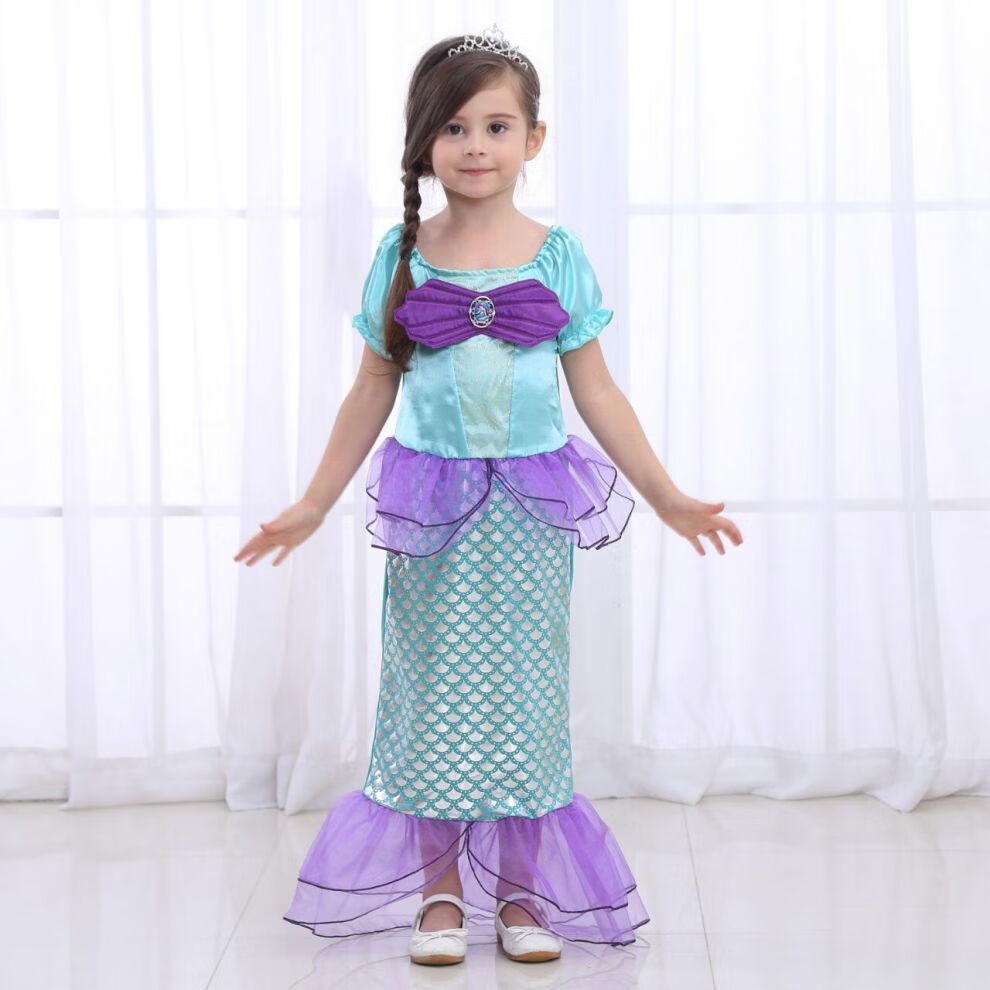 美人鱼服装儿童公主裙连衣裙生日六一表演服万圣女童裙a款100cm