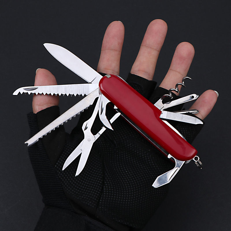 经典红组合瑞士军刀 野外迷你多功能折叠刀 多用便携旅行随身工具 奔