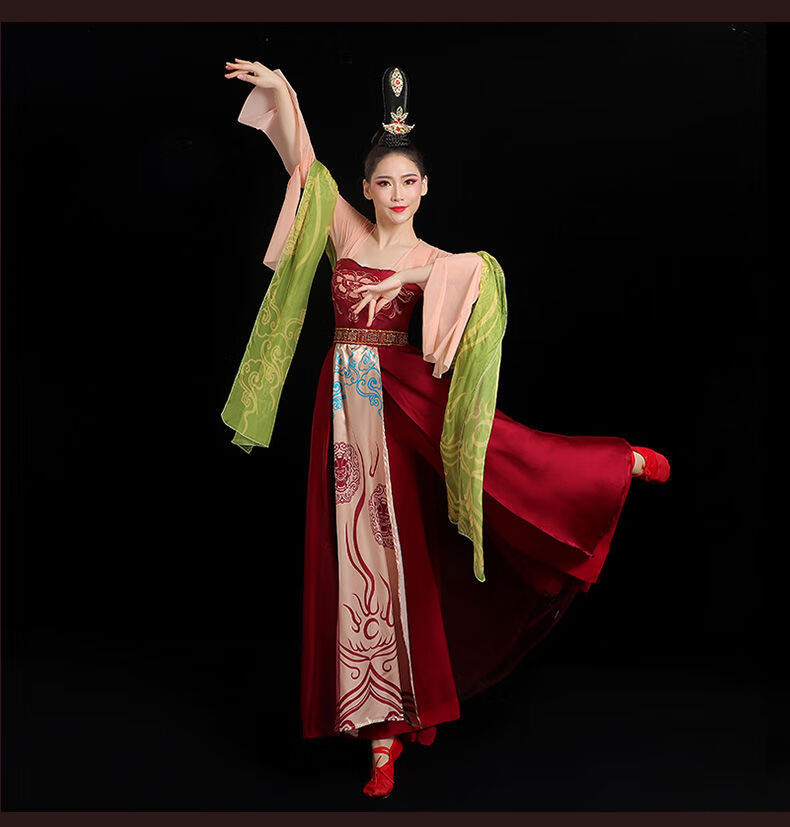 着婳美人关舞蹈服古典舞演出服装女飘逸唐制裙汉服艺