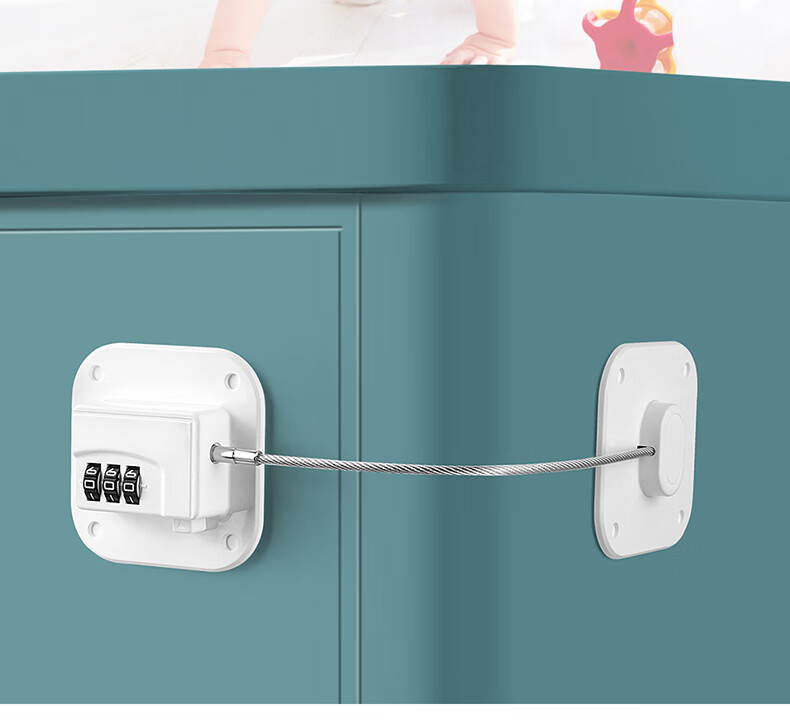 窗户安全锁免打孔密码锁抽屉锁儿童安全锁冰箱柜门锁扣防宝宝夹手开门