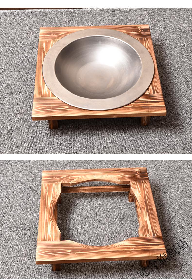 实木老式烤火盆铸铁炭火盆冬季取暖烤火炉室内家用炭盆烧烤架碳盆只是