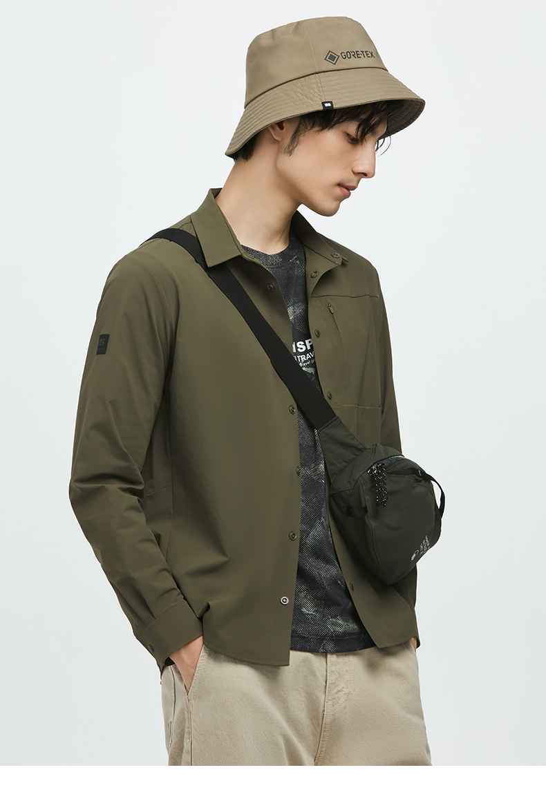 kolon sport/可隆衬衫 男子户外休闲热压百搭外套衬衣 lhsh2st635-na