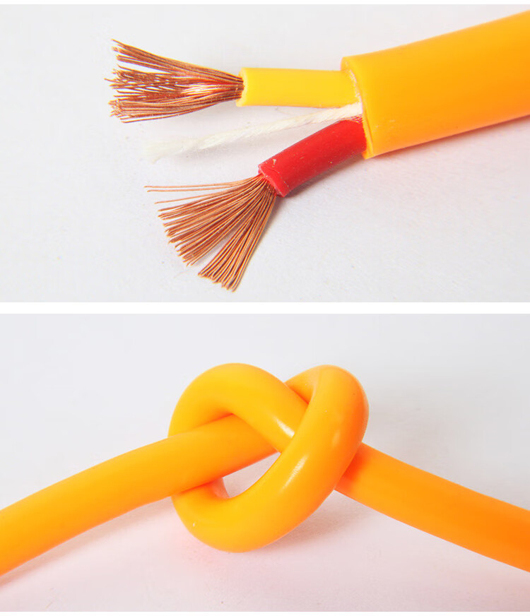 牛筋线电线软线2芯纯铜户外黄皮线电源线25平方电缆线耐磨护套线2芯25