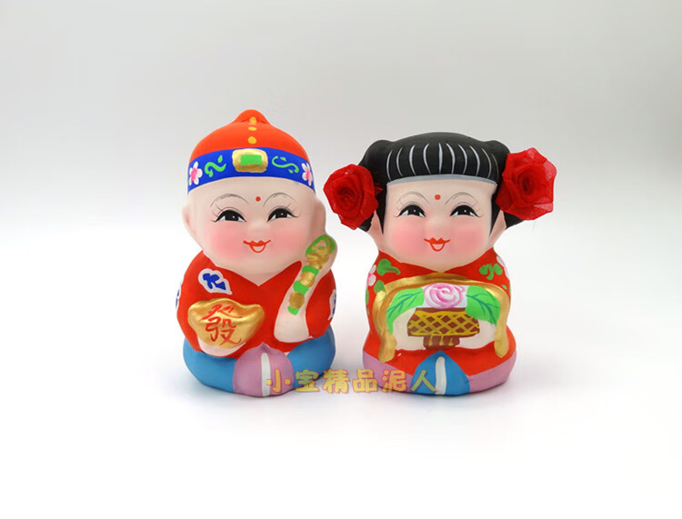 无锡惠山泥人无锡特产惠山泥人大阿福泥塑工艺品吉祥如意阿福中国特色
