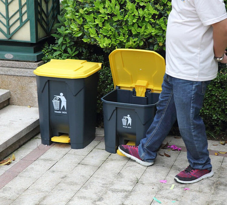 米好儿啦饭店大号垃圾桶商用酒店脚踩家用厨房带盖餐饮拉圾桶有盖脚踏