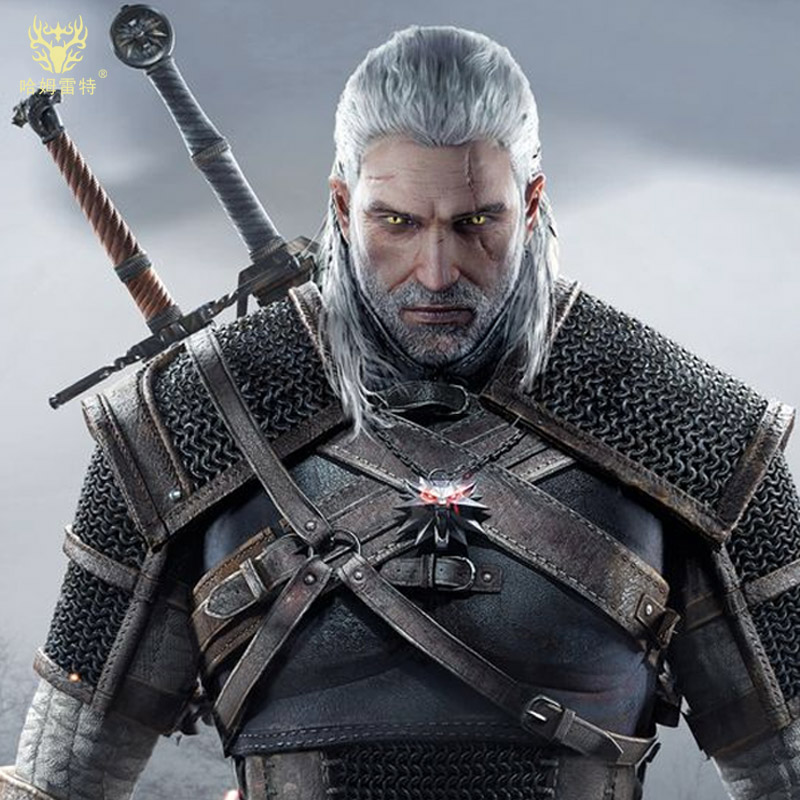 【现货速发】巫师3饰品 the witcher3 巫师3猎魔人狼头吊坠项链潮男