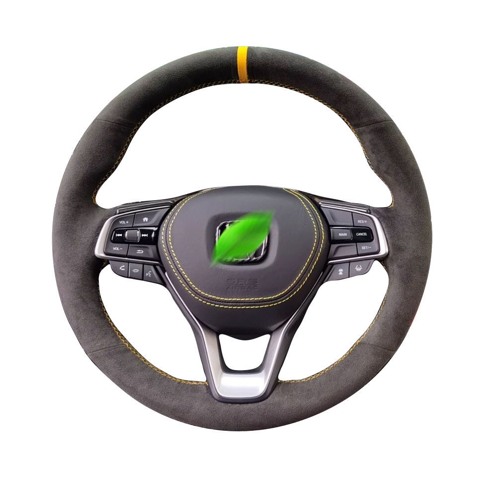 60适用于几何a方向盘套汽车手缝方向盘套碳纤维汽车把套翻毛皮包