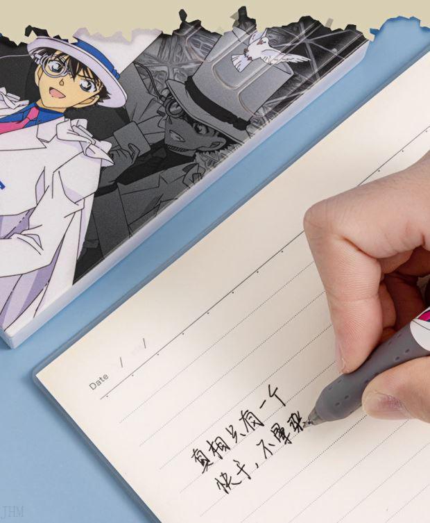 名柯周边工藤新一名柯联名笔限定联名周边按动式中性笔学生考试黑色