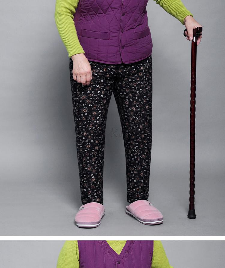 力始佳祥妈妈驼绒裤中老年三层加肥加大宽松棉裤女老人高腰保暖裤奶奶