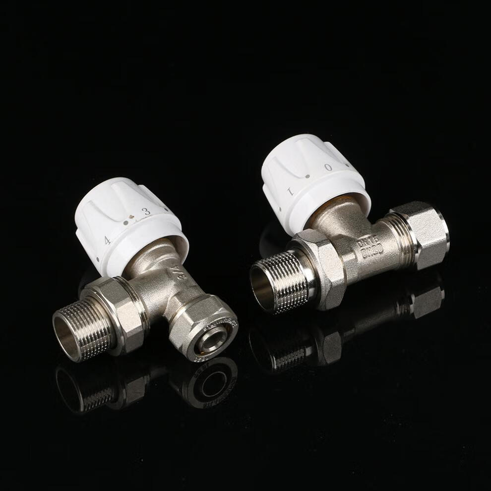 铝塑温控阀地暖管pert卡套式ppr手动角阀直阀暖气散热器调温2034卡套