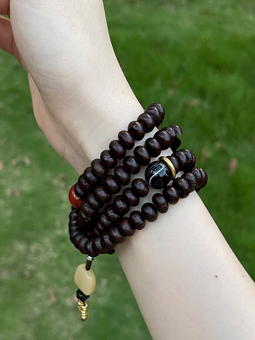 鲤梨 紫金钵盂多圈手串 红玛瑙驼骨呆呆创意文玩 红树莓桑 (图片款)