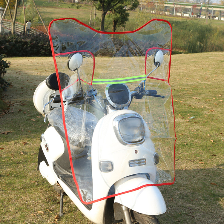 电动车挡风板摩托车踏板车上的前挡雨板电瓶车挡风罩红色加高款挡风板