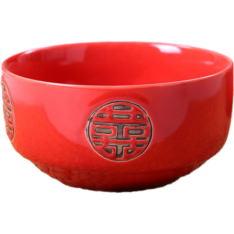 结婚用的餐具结婚碗筷套装结婚陶瓷喜碗新娘新郎喜庆陪嫁龙凤碗筷套装