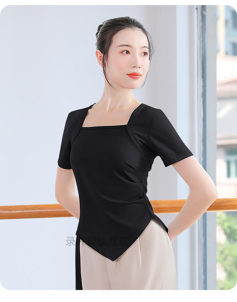 体操服舞蹈服短袖夏形体艺考训练服装女体操服舞蹈上衣芭蕾古典舞练功