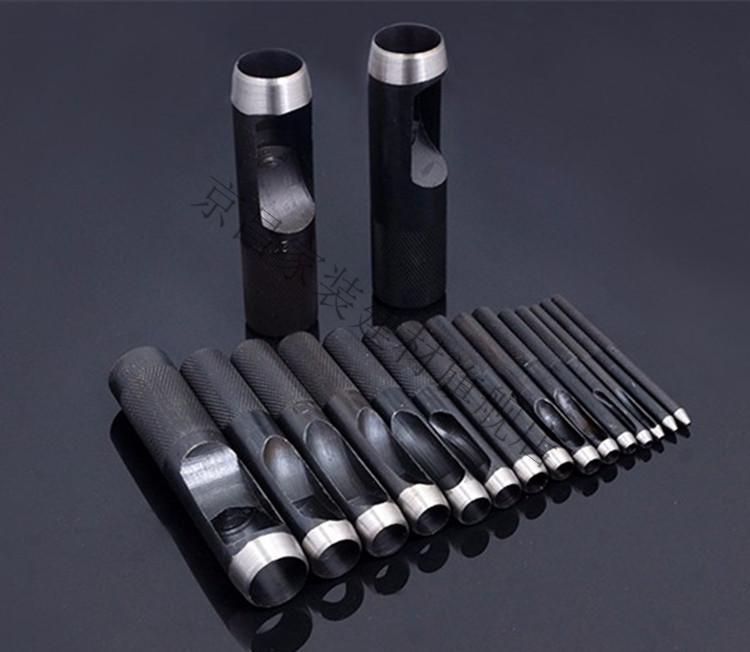 定制黑色高碳钢皮带冲子气眼冲孔器打孔工具圆钢冲皮革冲皮带冲头1mm