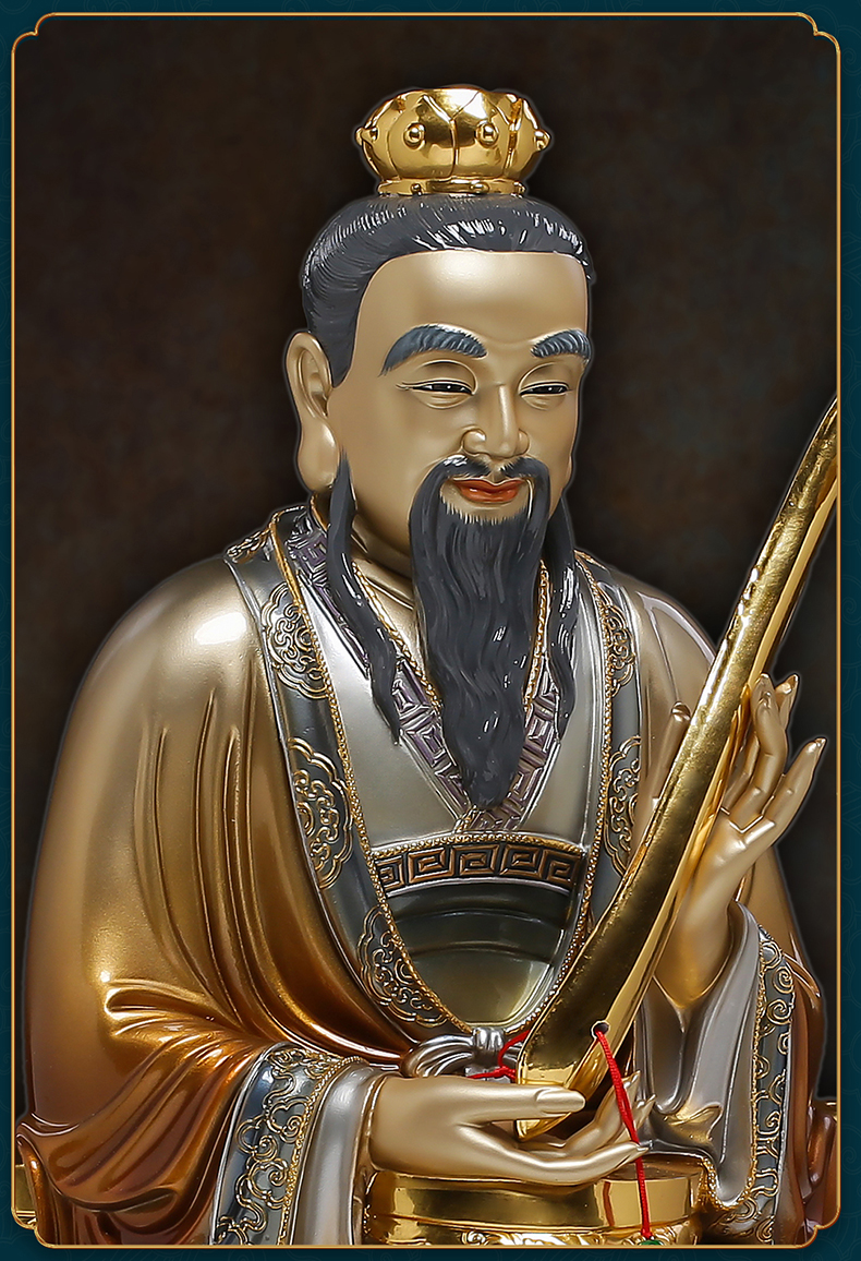 京铜纯铜锦雕道家三清道祖祖师神像太上老君画像原始道德灵宝天尊