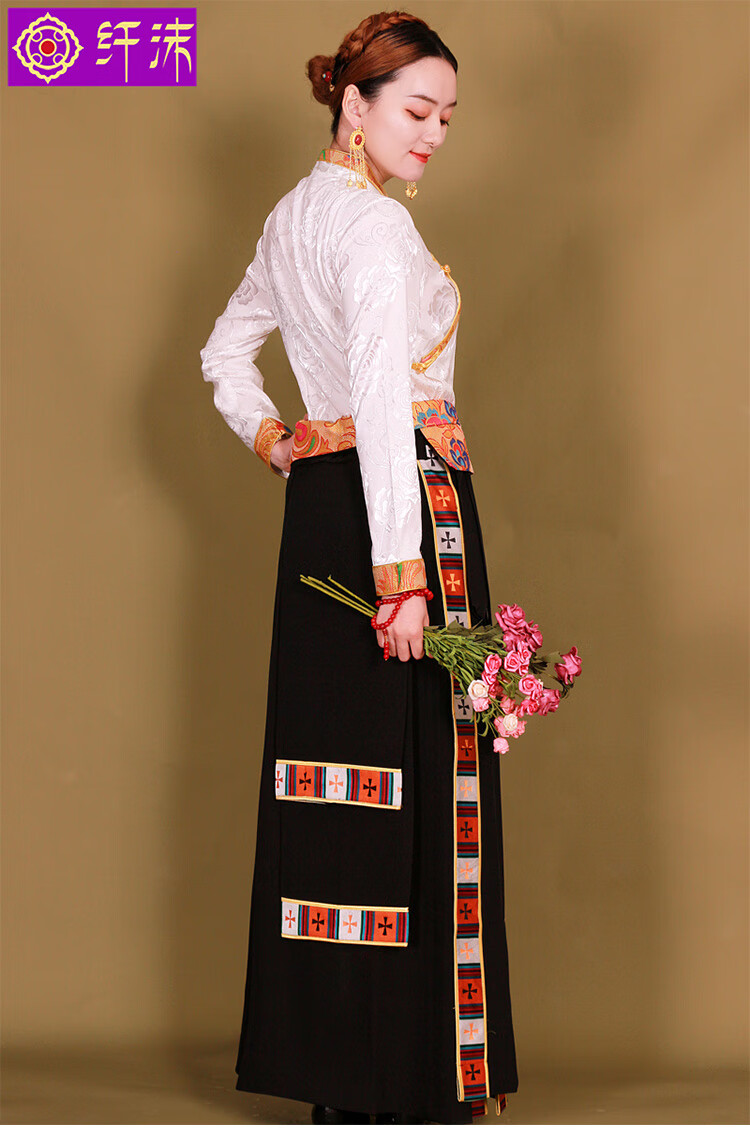 藏族服装女夏天藏装裹裙半身裙臧裙西藏服藏式衬衣锅庄裙民族风藏服