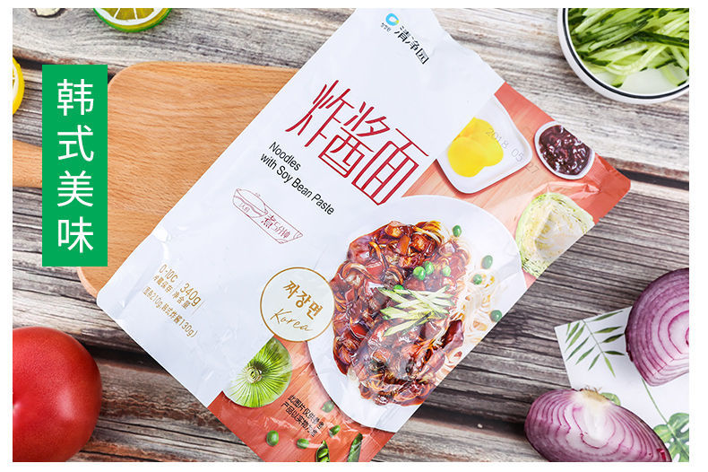 清净园炸酱面340g袋韩式拌面非油炸方便速食袋装冷藏生鲜3袋