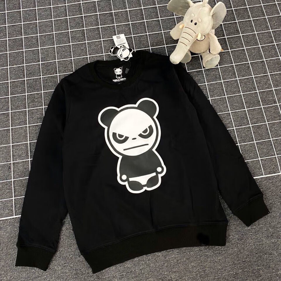 桢译panda熊猫卫衣印花卫衣男女同款卫衣棉宽松休闲时尚卫衣白色不加