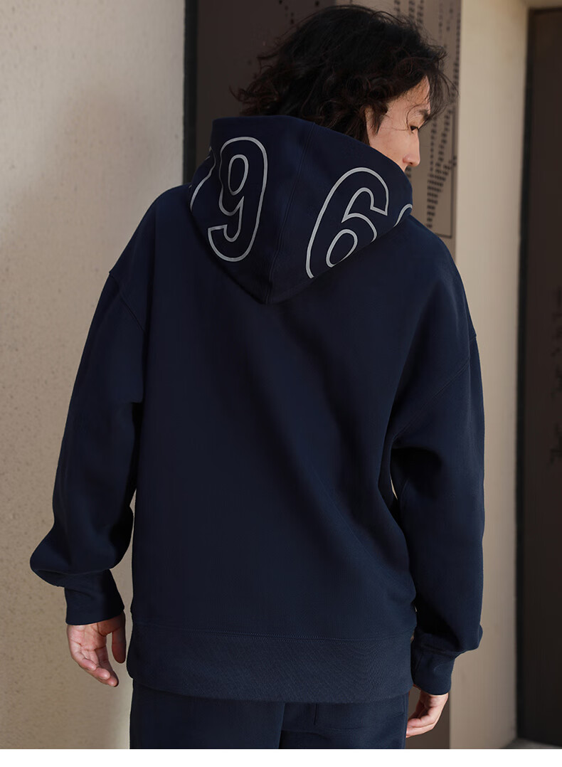 gap 男女装冬季2022新款logo反光宽松休闲卫衣448316情侣连帽衫 灰白