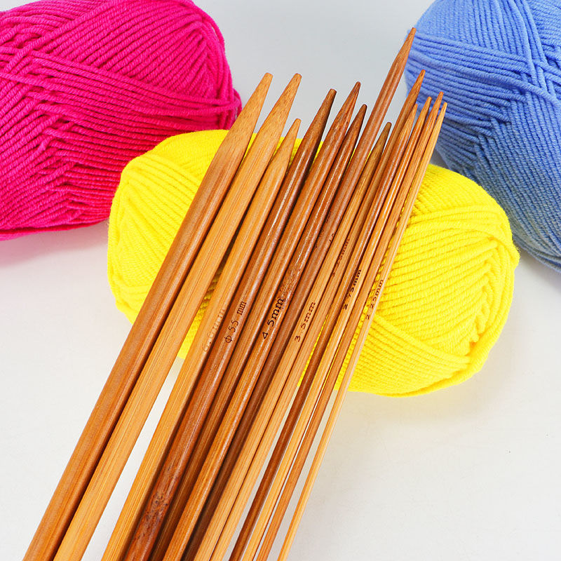 毛衣针碳化竹针毛线直针棒针套装编织围巾帽子毛线签针40/27厘米 短针