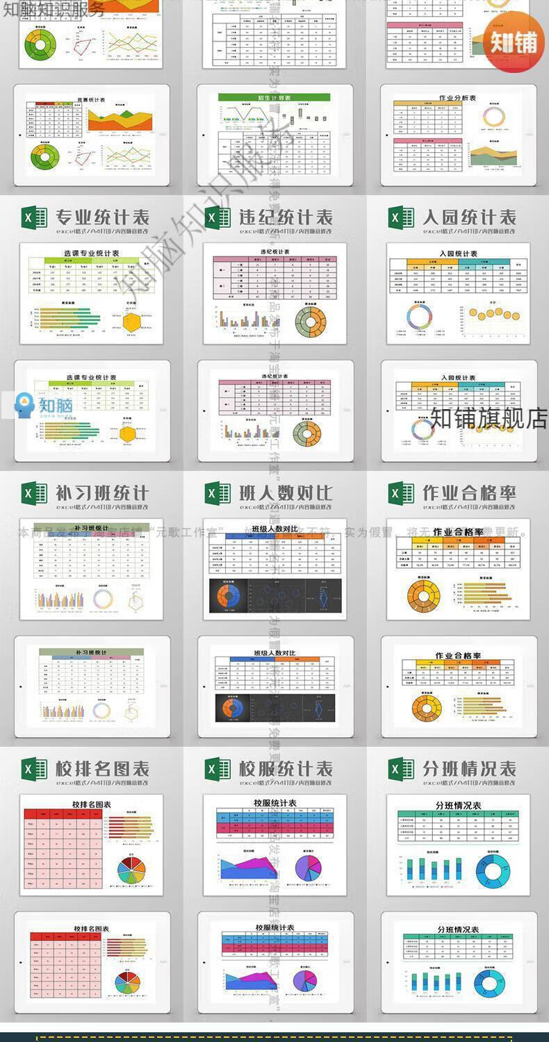 10，可眡化Excel表格學校教育課程成勣數據統計作業記錄分析甘特圖模板素材