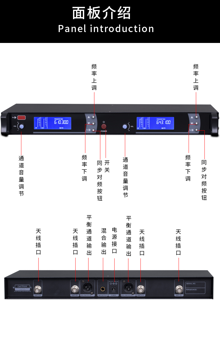 森海塞尔(sennheiser)skm9000真分集无线话筒一拖二防啸叫舞台演出ktv
