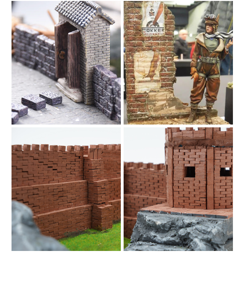 建筑模型材料仿真砖手工材料微型建筑沙盘模型仿真红砖小迷你砖头砖块