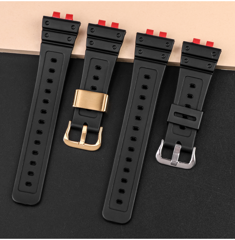 代用卡西欧gshock手表带gmwb500035周年小银块金银砖树脂表带链接杆钢