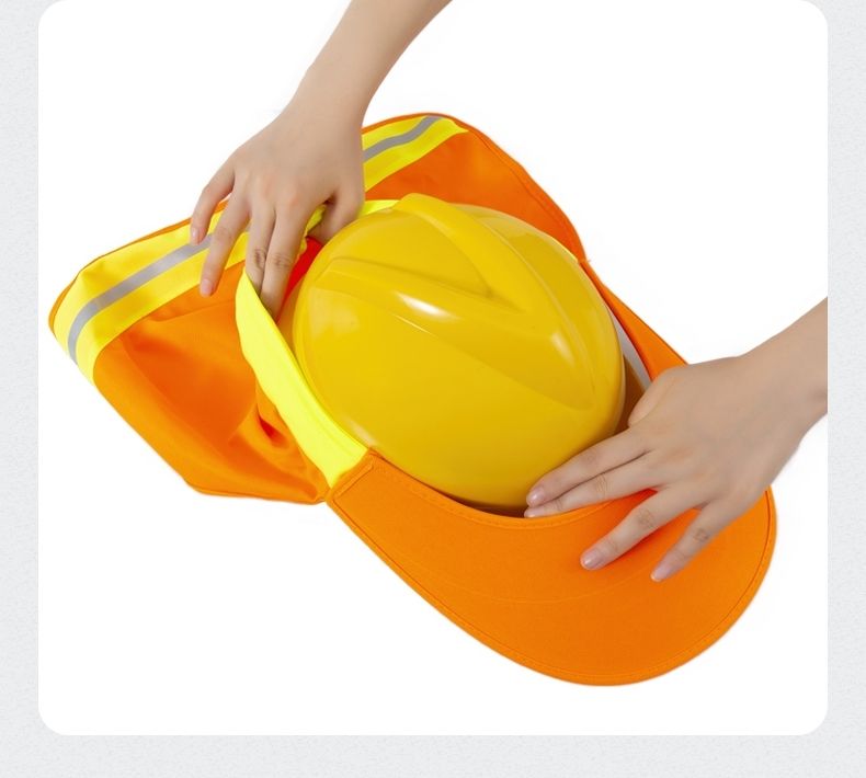 dicify新品工地防晒帽夏季可折叠安全帽透气防晒遮阳帽防晒神器大沿帽