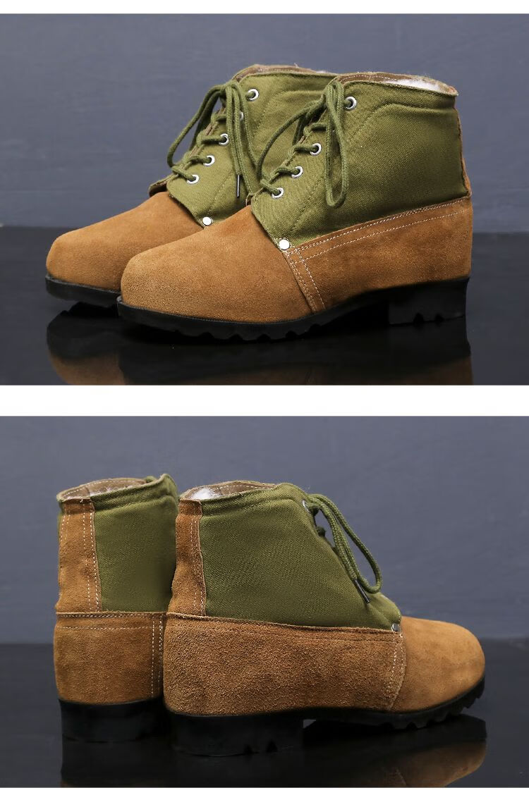 大头鞋男冬季加绒 冬季羊毛棉靴男东北老式大头棉鞋劳保鞋翻毛皮鞋