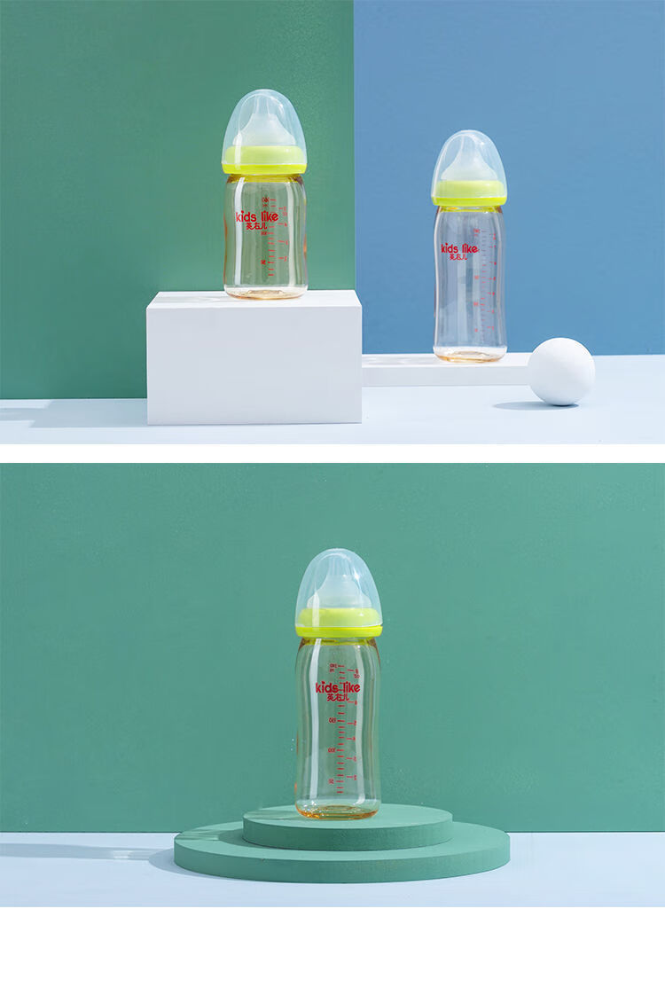 波比兔奶瓶适配贝亲ppsu宽口径新生婴儿吸管大宝宝塑料耐摔1岁2以上