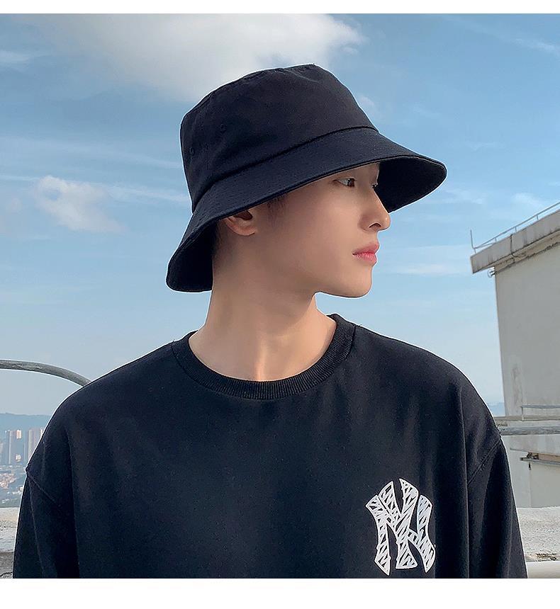 超大头围特大号加大加深男士渔夫帽春夏款大檐大头围黑色渔夫帽男帽子
