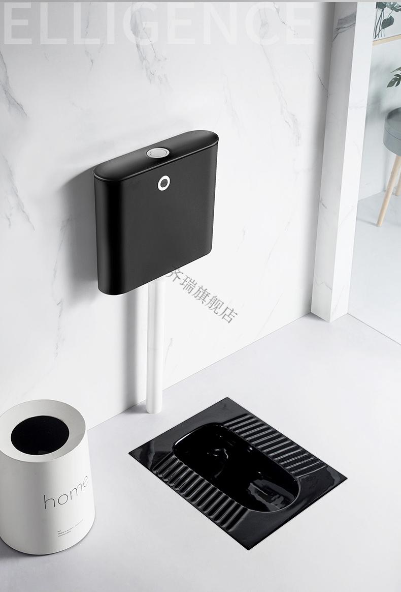 杜拉维特卫浴黑色智能感应自动冲水陶瓷蹲便器水箱套装卫生间蹲坑b01