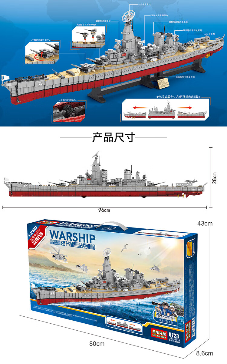 【六一兒童節】樂高(lego)戰艦大型戰列艦俾斯麥號拼裝模型巨炮巡