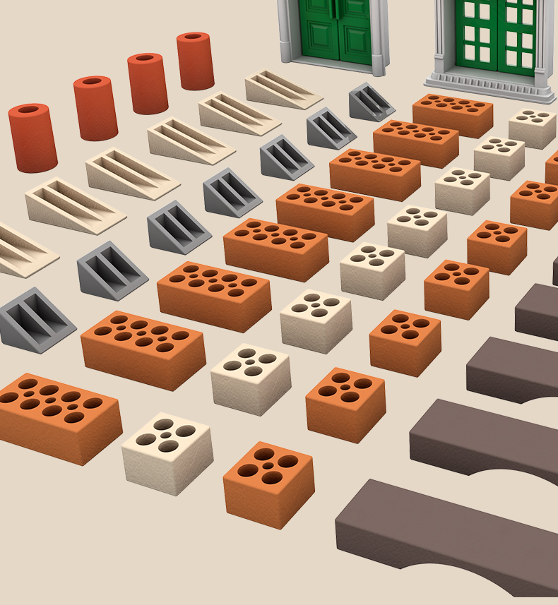 泥瓦匠手工diy儿童盖房子砖头玩具小屋拼搭建筑别墅模型男孩古典别墅