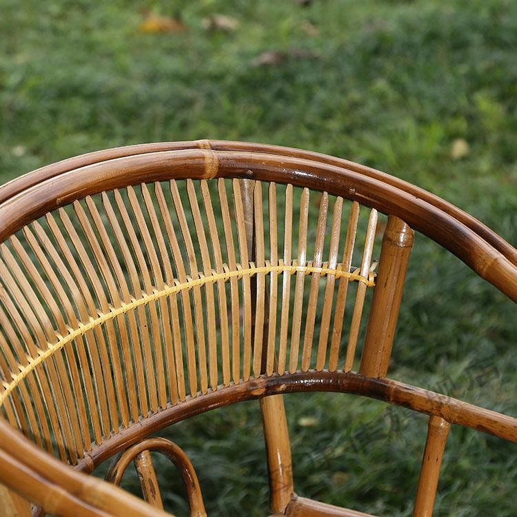 宏科华 竹椅四川竹椅子圈椅带扶手靠背椅休闲聊天喝茶三件套神器纯