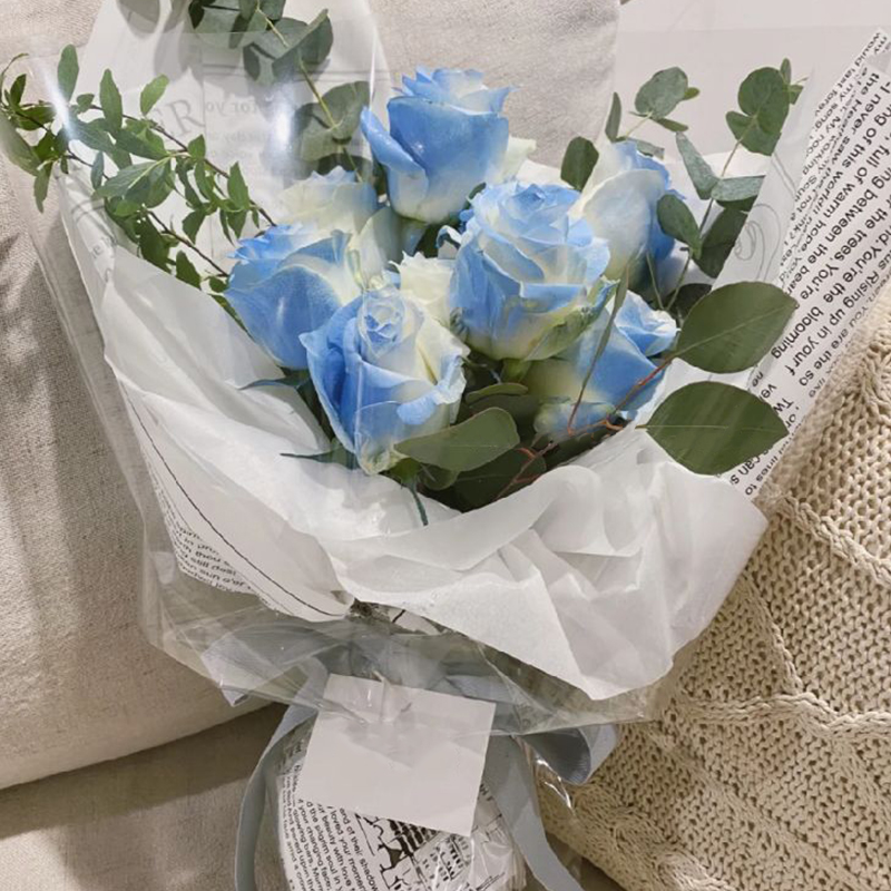 花西施鲜花速递碎冰蓝渐变玫瑰花束生日告白礼物送女生老婆女友闺蜜