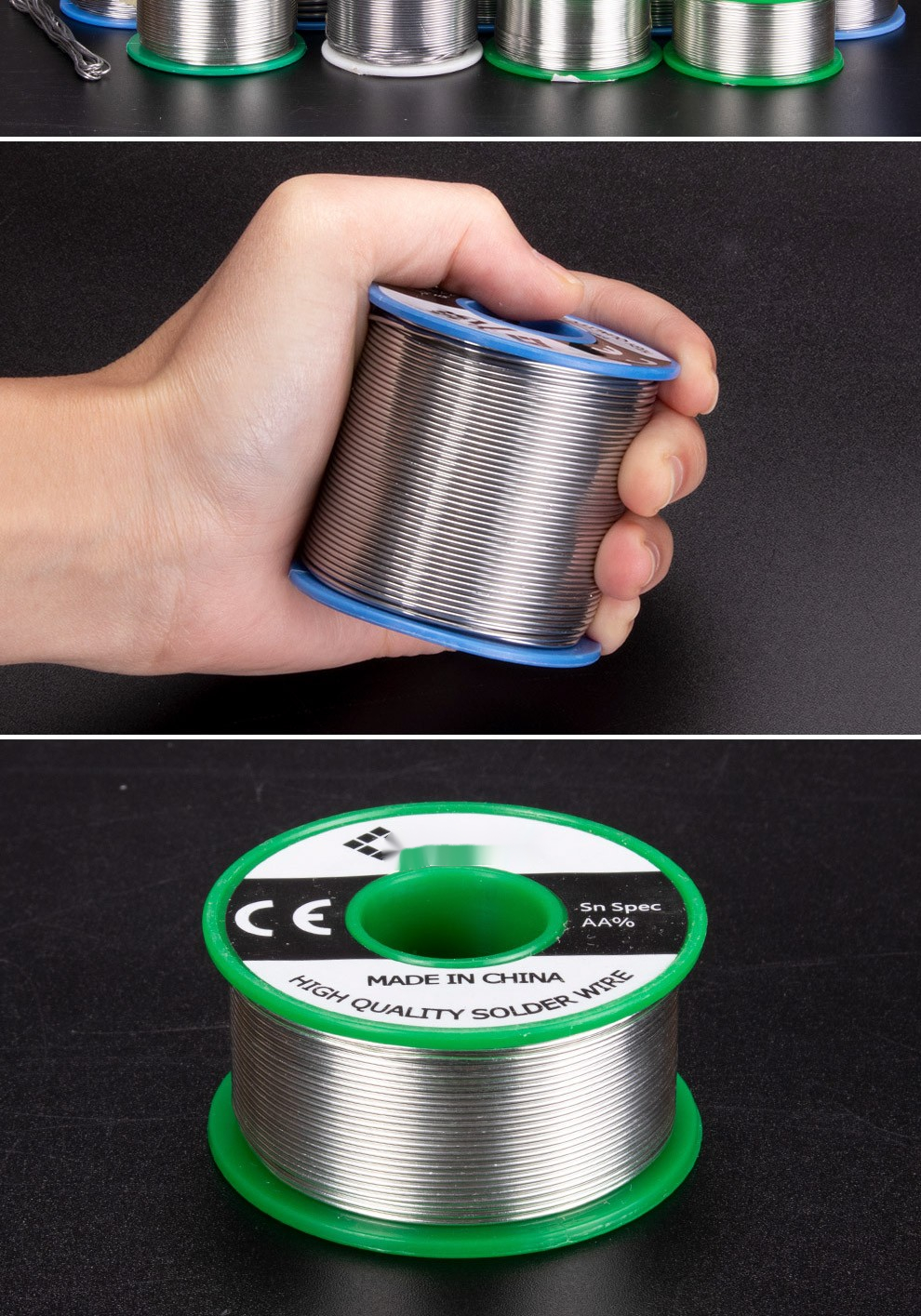 松香芯焊锡丝焊丝电烙铁配件焊接工具高亮免洗含锡量63线径06mm100g