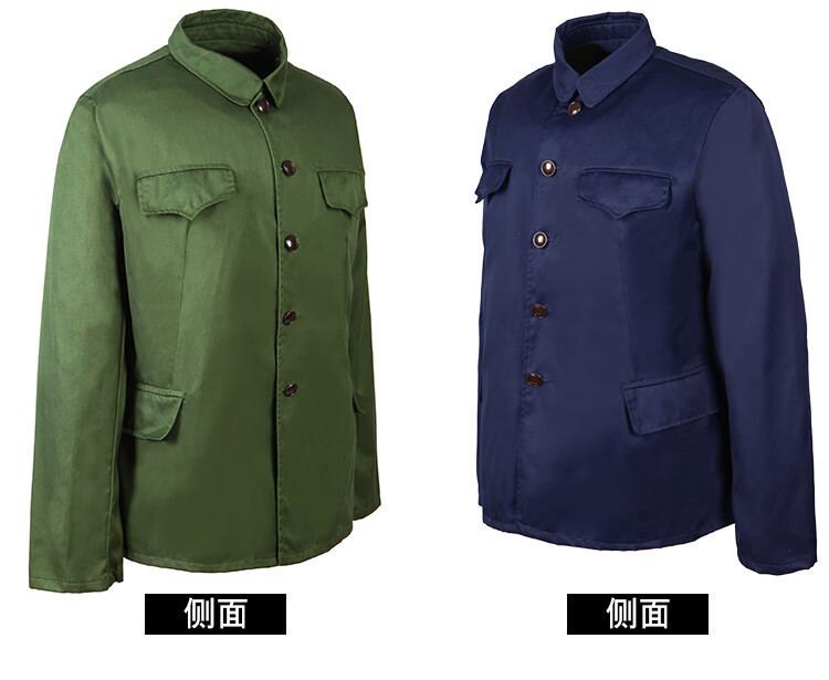 65式老蓝色的确良涤卡单上衣绿单裤子老兵怀旧干服聚会男迷服装绿色衣