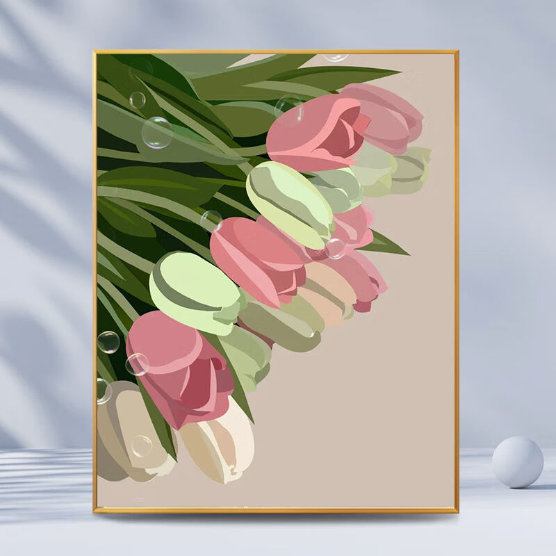 数字油画定制创意 数字油画diy填充油彩画手工填色涂色丙烯画减压夏日