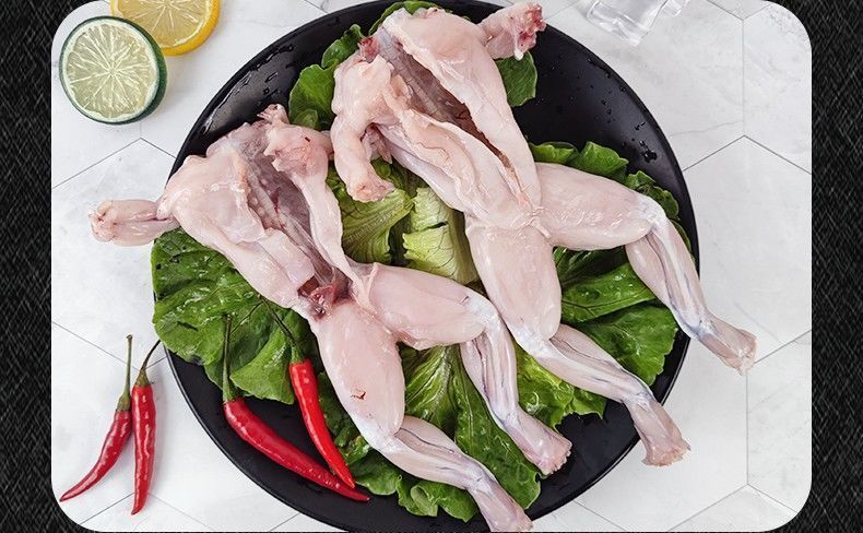 【无冰衣】鲜活现杀牛蛙肉去皮去头去内脏 鲜冻牛蛙1斤(尝鲜装)【图片