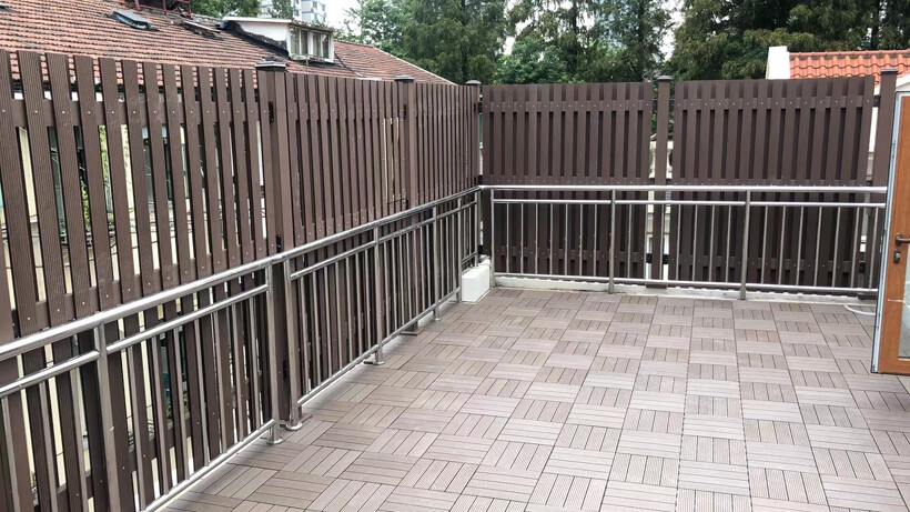 木塑板围栏板庭院墙面装饰栅栏板实心塑木板花箱桌面ps板防水户外 宽