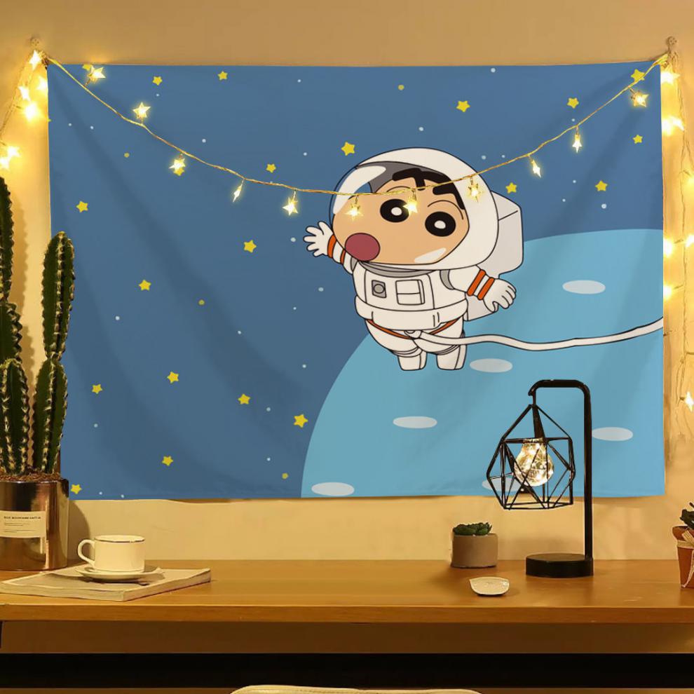 迪士尼卡通挂布背景布可爱蜡笔小新动漫网红宿舍床头装饰布改造布隔断