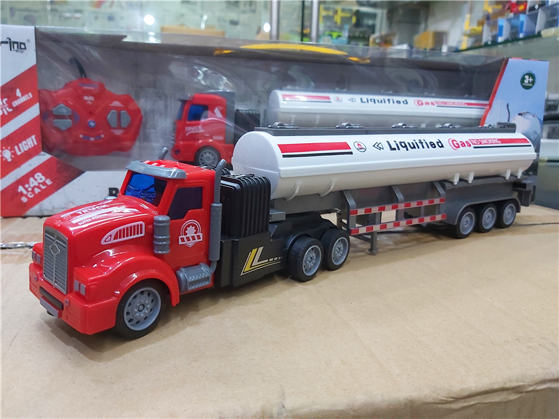 遥控油罐车310岁充电工程遥控油罐车重型拖卡汽车遥控拖头平板车环卫