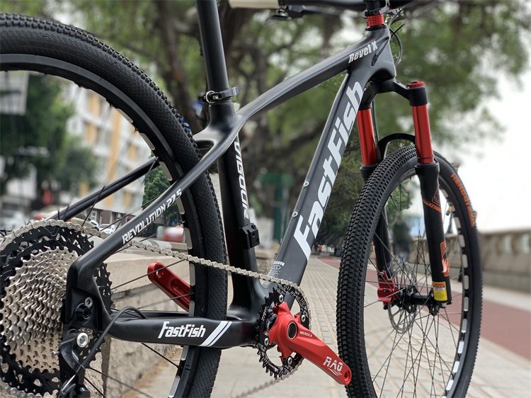5寸fastfish碳纤维12速爬坡版山地车气叉油刹轻量自行车 蓝图12速140
